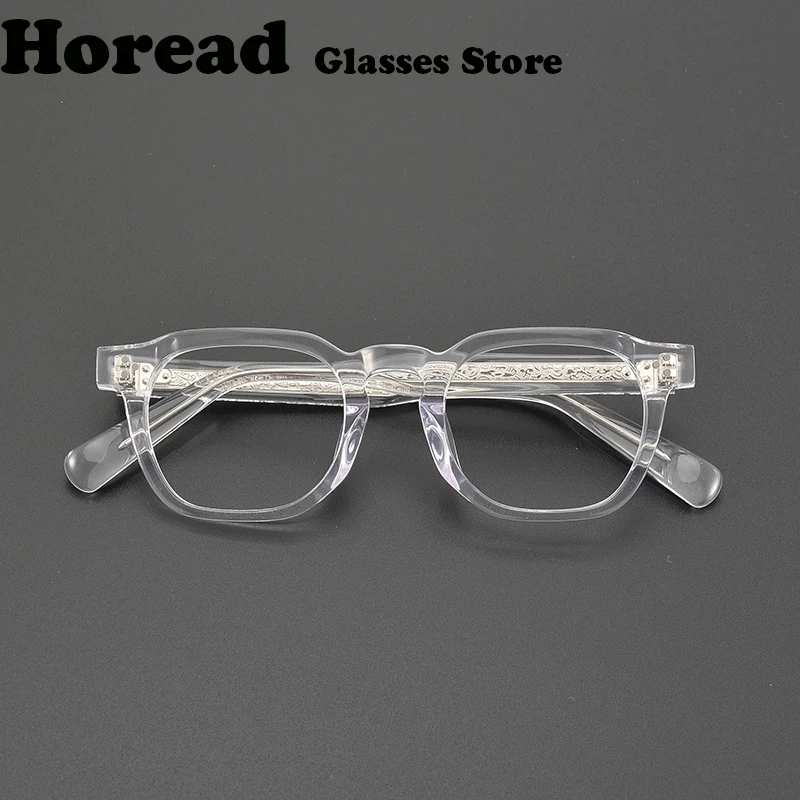 

Japanese Vintage Square Acetate Glasses Frame Men Women Fashion Transparent Eyeglasses Car Dring Office Eyewear Gafas