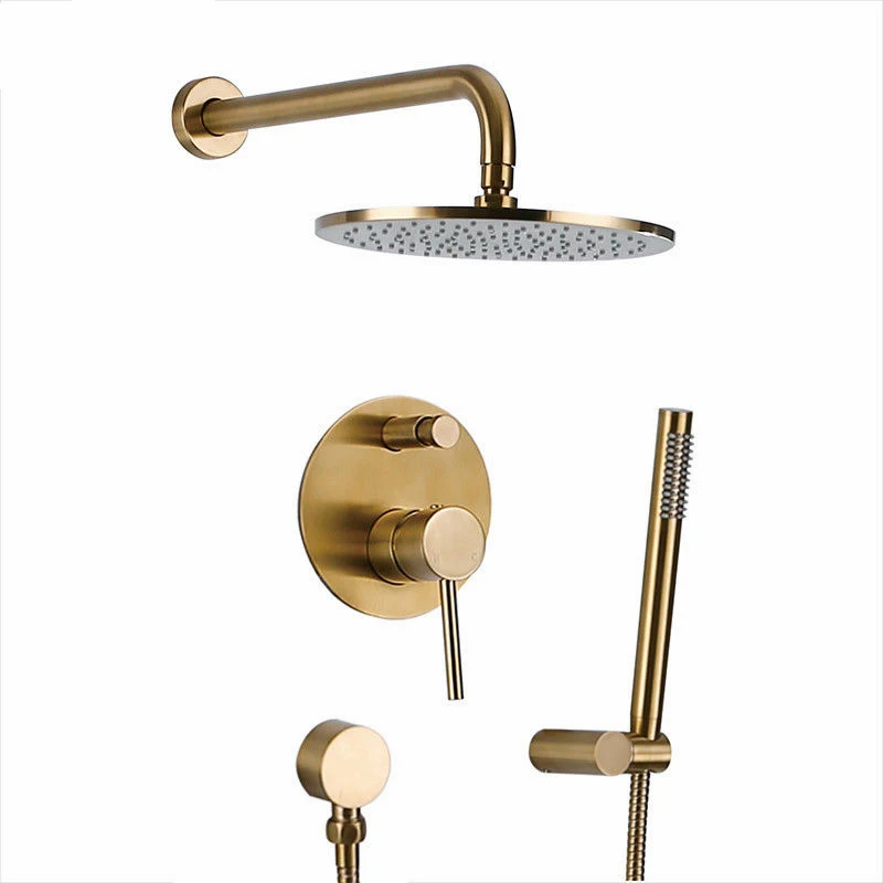 Brushed Gold Shower Head Set Hot Cold Shower System Sets Thermostatic Rain Shower Bathroom Faucet Shower Facility