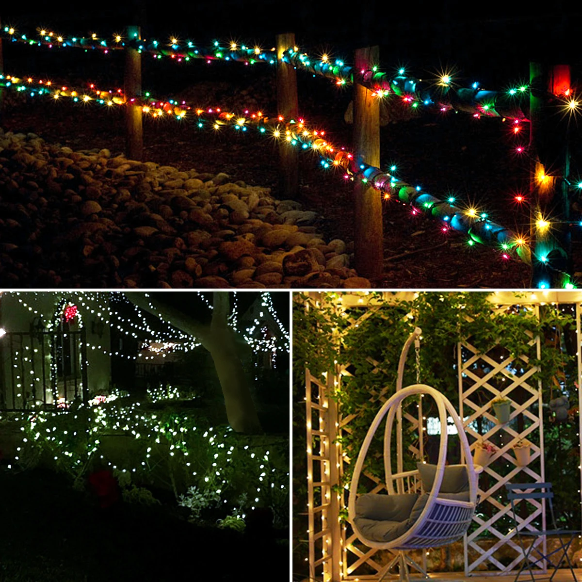 Leather LED Solar String Fairy Lights 100M Christmas Lights Waterproof Outdoor Garland High-Power Solar Lamp For Garden Decor