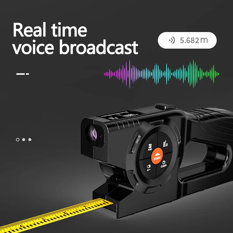 P7 3in1 شريط قياس الليزر مقياس مسافات الليزر عالية الدقة Rangefinder الروليت قياس متعدد حاكم الإلكترونية