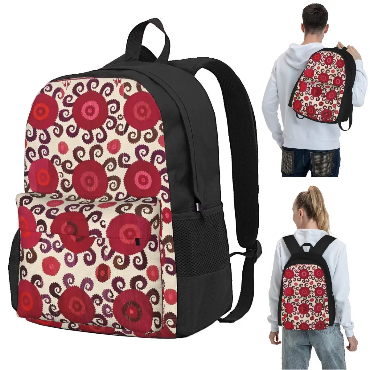 Samarkand Antique Southwest Uzbekistan Suzani Embroidery Print Backpack Student BookBag Children School Bag Computer