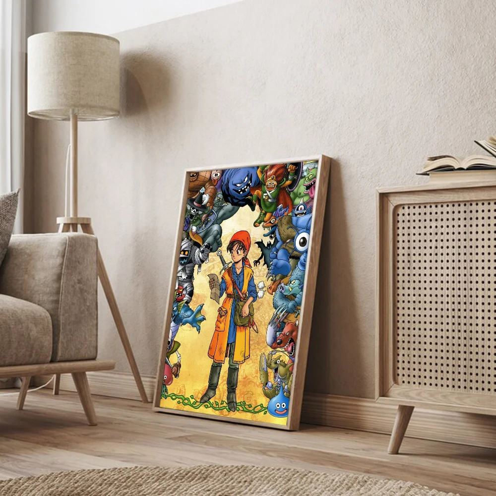 Game D-Dragon Quest Classic Vintage Posters Whitepaper Prints Posters Artwork Kawaii Room Decor