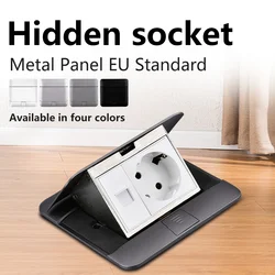 EU Standard Floor Socket Outlet Waterproof,USB/EUR/Universal/FR Kitchen Floor Indoor Waterproof Gold Hidden Computer Plug Socket
