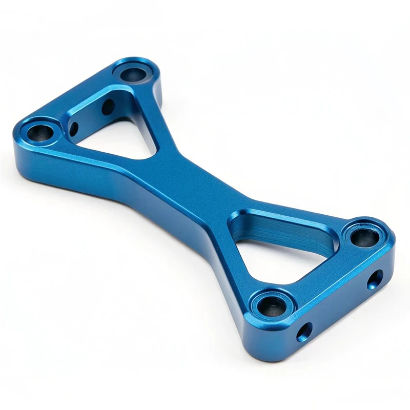 Custom CNC Milling Aluminum Alloy Link Bracket Sandblasted Blue Anodizing Machined Parts
