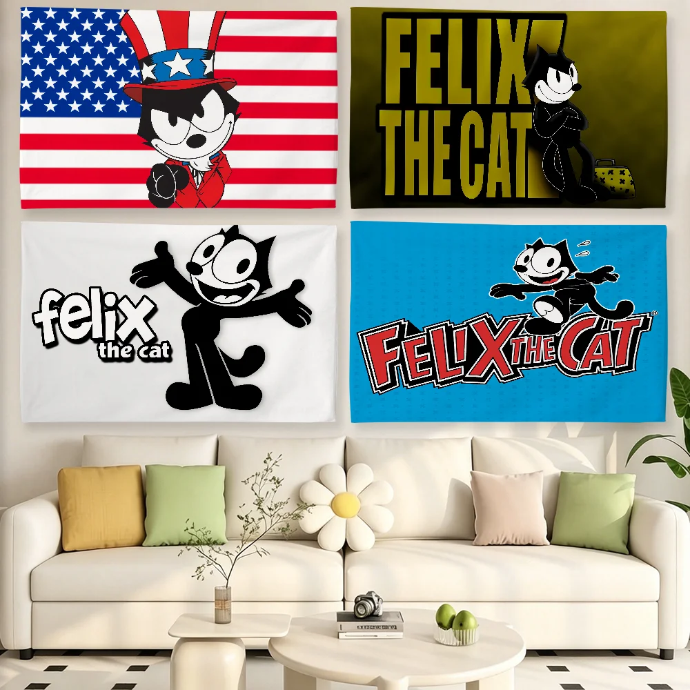 Cartoon F-Felix the C-Cat Cute flag For Living Room Home Dorm Decor Wall Outdoor Camping Party Banner Gifts