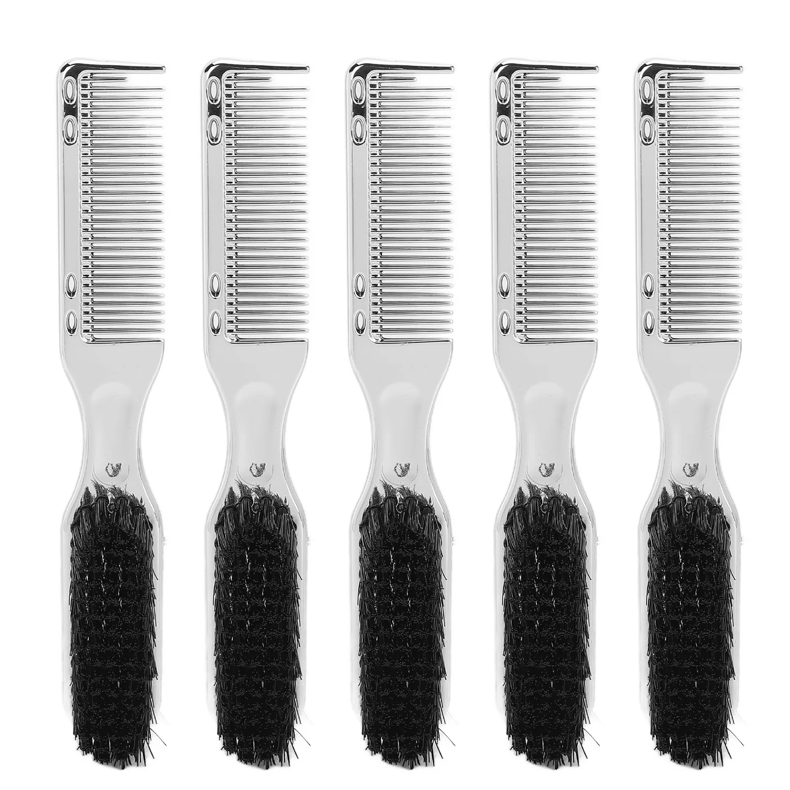 

5Pcs Beard Comb Silver Color ABS Nylon Anti Static Smoothing Comfortable Hair Styling Comb Set For Home Salon Beauty