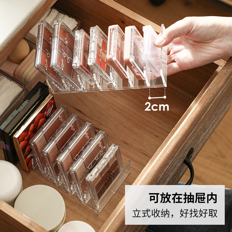 SHIMOYAMA 7 Compartment High Quality Acrylic Eye Shadow Divider Tray Holder Rack Storage Shelf for Desk Draw Cosmetic Organizer