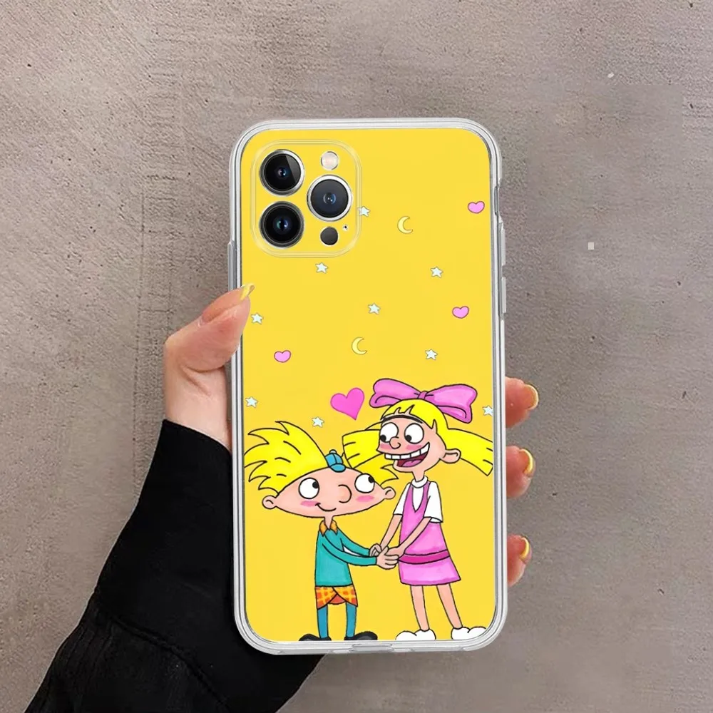 Hey Arnold Helga Bonito  Phone Case For iPhone 14 11 12 13 Mini Pro XS Max Cover 6 7 8 Plus X XR SE 2020 Funda Shell