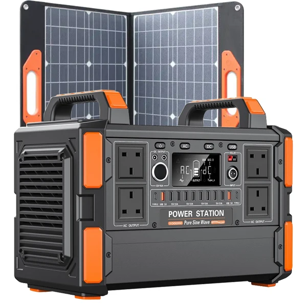 

Solar Generator 1200W Pure Sine Wave MPPT Solar Panel Outdoor Portable LiFePO4 Power Station with Flashlight