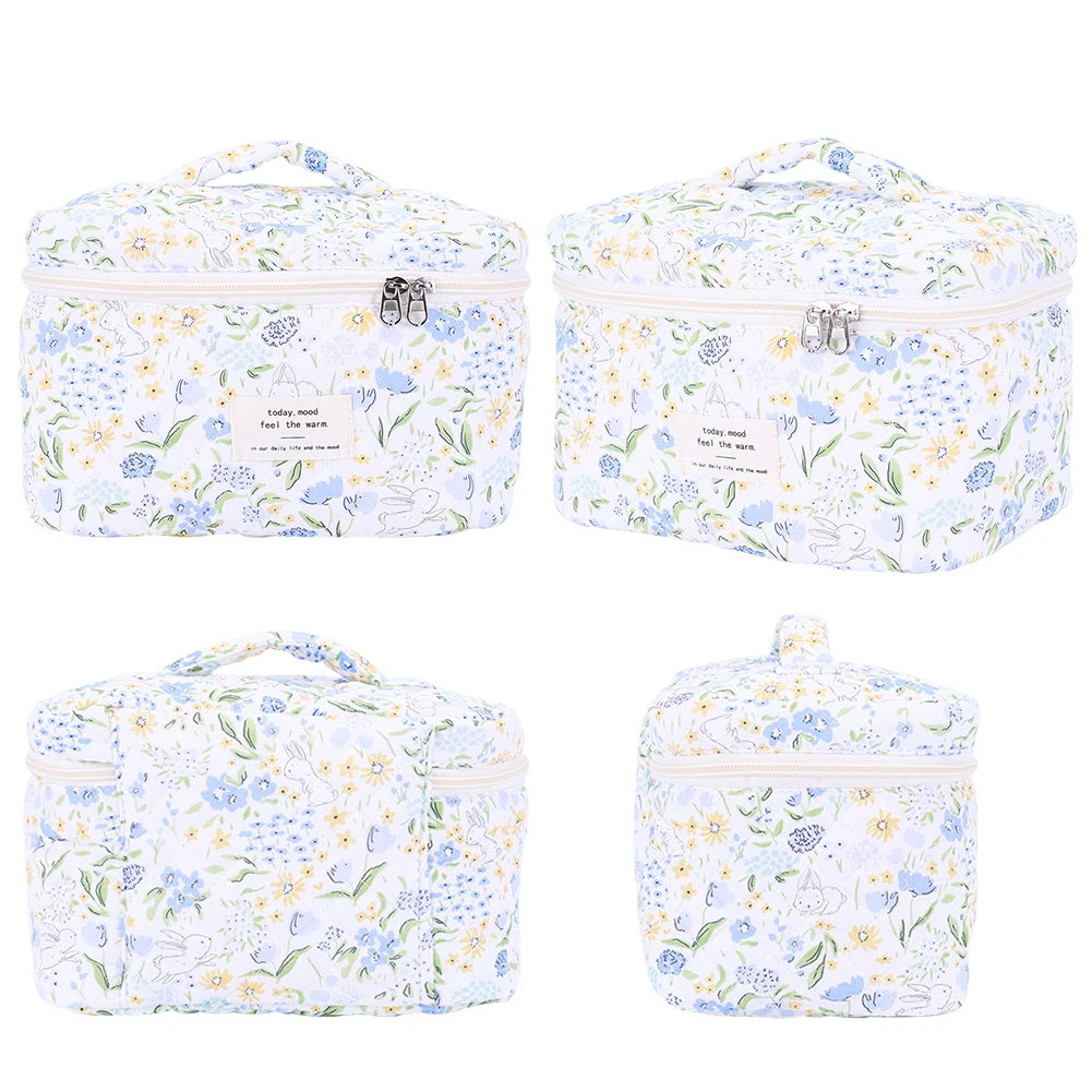 

3Pcs Quilted Makeup Bag Cosmetic Organizer Bag Large Capacity Aesthetic Cosmetic Bag Cosmetic Clutch Bag Outdoor Travel Bag