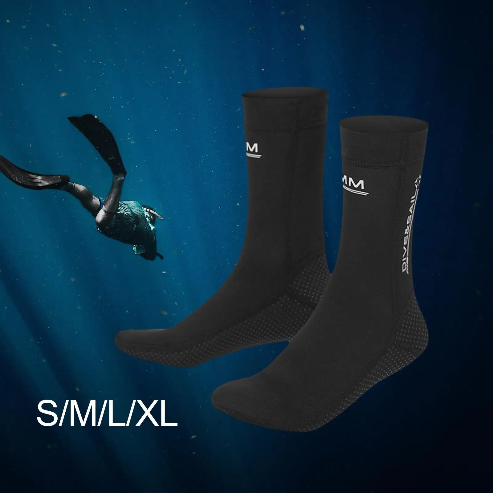 3mm Neoprene Scuba Diving Socks Thermal Flexible Beach Boots Non Slip for Kayaking Swim Beach Scuba Women Men