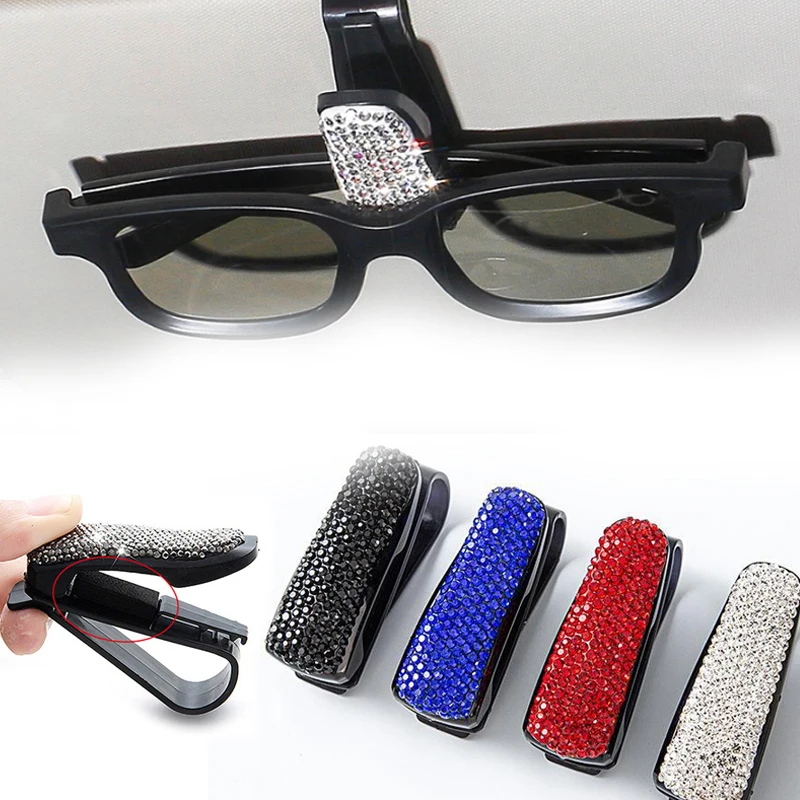 Colourful Brick Car Visor Glasses Clip Multifunctional Diamond Ticket Clip Creative Decoration Car Interior Accessories