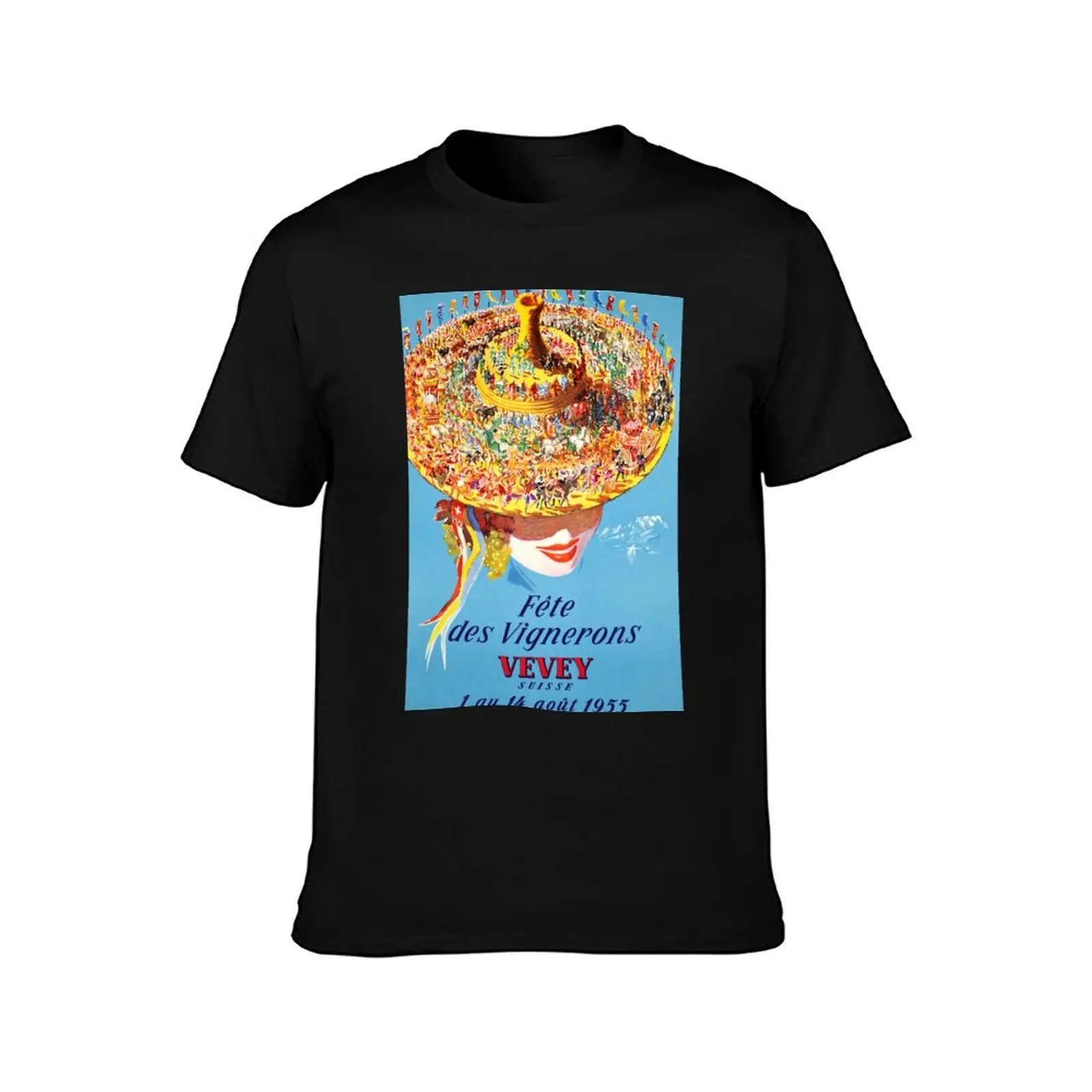 Fête des Vignerons, Vevey Suisse 1955, Poster T-Shirt Retro Graphic Print T-Shirt