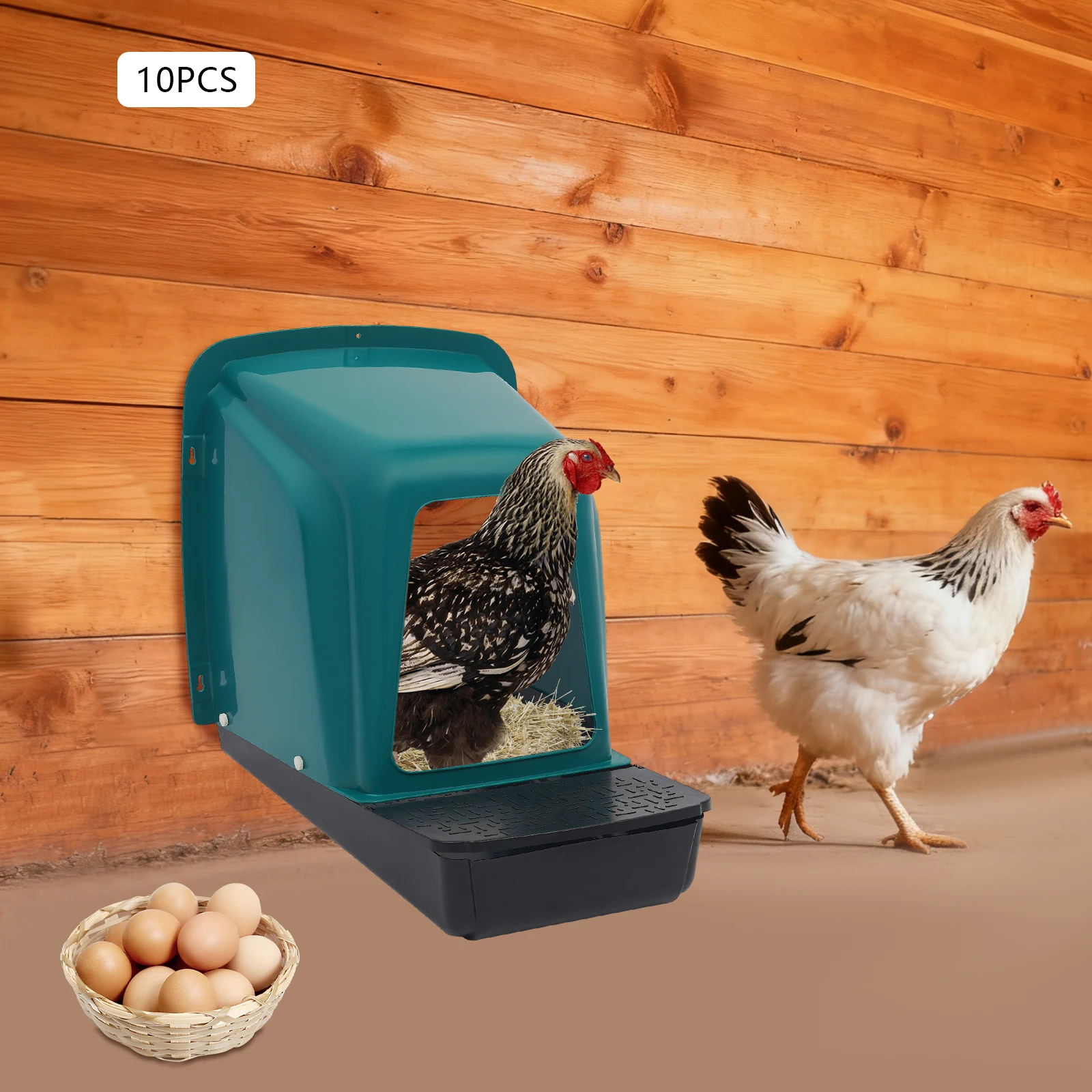 10 Stück Nistkästen für Hühnerhäuser mit Eierablage-Deckel zum Verlegen von Eiern, 20 kg Tragfähigkeit, Hähnchen-Nistkasten für den Bauernhof – Detail 5