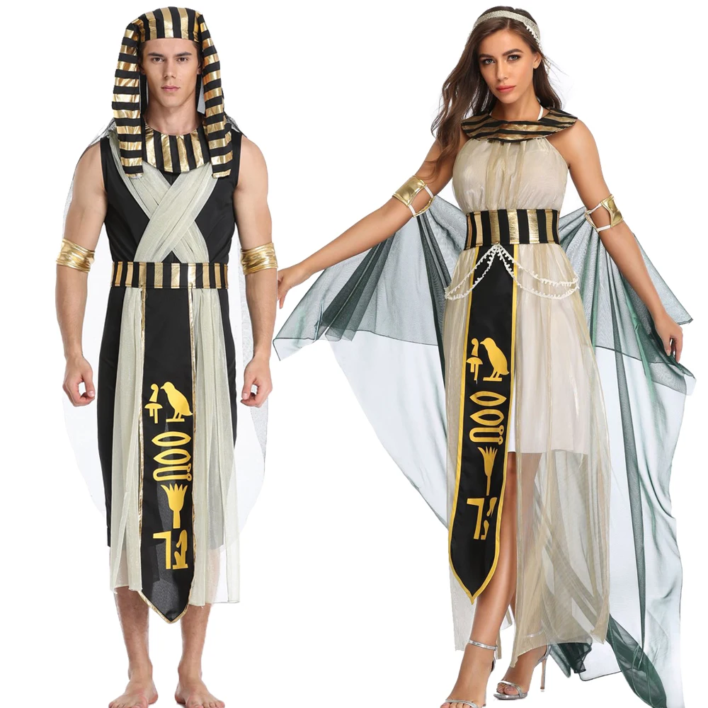 

Halloween Egyptian Cleopatra Women Costume Mew Adult Egypt Queen Carnival Party Cosplay Costumes Sexy Golden Fancy Dress