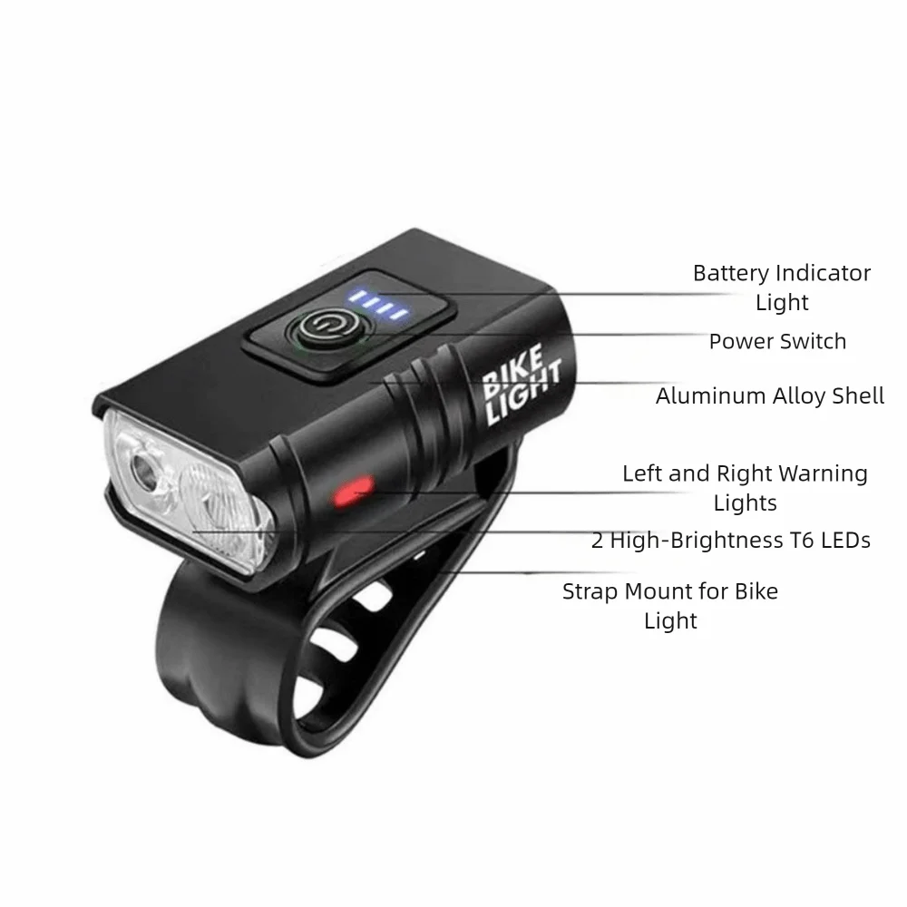 سبائك الألومنيوم LED الدراجة الجبهة ضوء مشرق ضوء USB قابلة للشحن MTB الطريق الدراجة رئيس مصباح مقاوم للماء الاستشعار الذكي #4