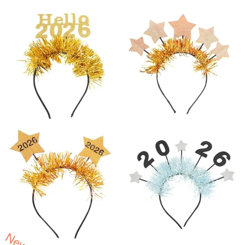 

2026 Новогодняя повязка на голову, диадемы, канун Нового года, товары для вечеринок, сувениры, украшения для новогодней 2026