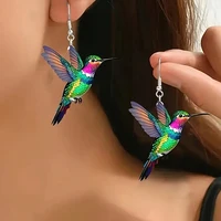 Jardme Colorful Hummingbird Dangle Earrings for Women Fashion Cute Animal Earrings Women's Statement Jewelry Gifts 5
