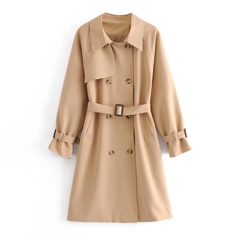 

Женский свободный топ с воротником, длинными рукавами, регулируемым карманом на пуговицах, осенне-зимний новый стиль, ветровка средней длины