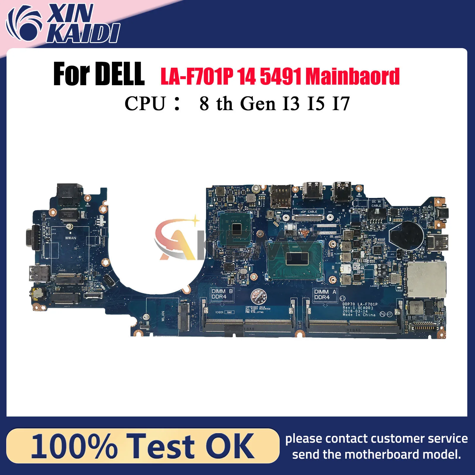 

For Dell Latitude 14 5491 Notebook Mainboard LA-F701P with i5 i7 CPU 0F37WM 061FGF 058YYD 04HYMM 100% Tested OK