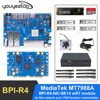 Banana Pi BPI-R4 WiFi 7 Router board MediaTek MT7988A Filogic 880 4-core ARM Corex-A73 WiFi7 iPA NIC Module 4x Gbe network port