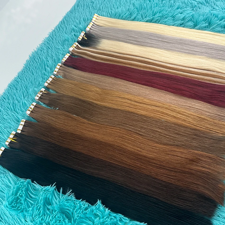 Doczepiane włosy Shinehair na taśmie, prawdziwe naturalne włosy ludzkie, wietnamskie włosy ludzkie, proste, bezszwowe pasma na taśmie dla kobiet.