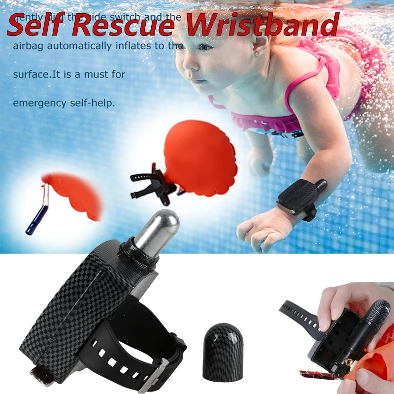 Safety Inflatable Life Saving Swim Buoy PVC Swimming Buoy Safe Float Air Dry Bag Self Rescue Wristband Inflatable Flotation Bag