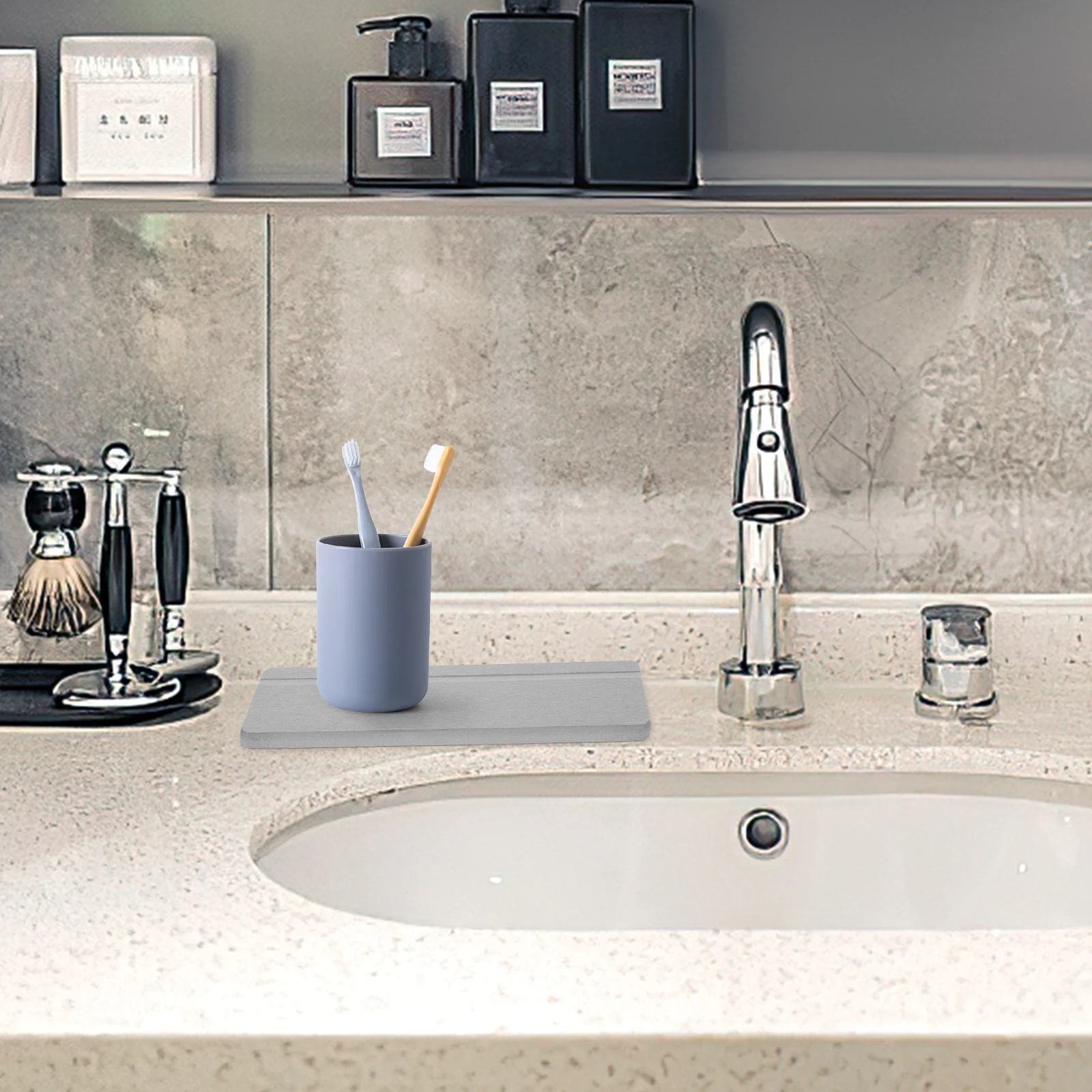 

Water-absorbing Soap Holder Absorbent Coaster Drying Bathroom Coasters Tray Countertop Pad Cup Box