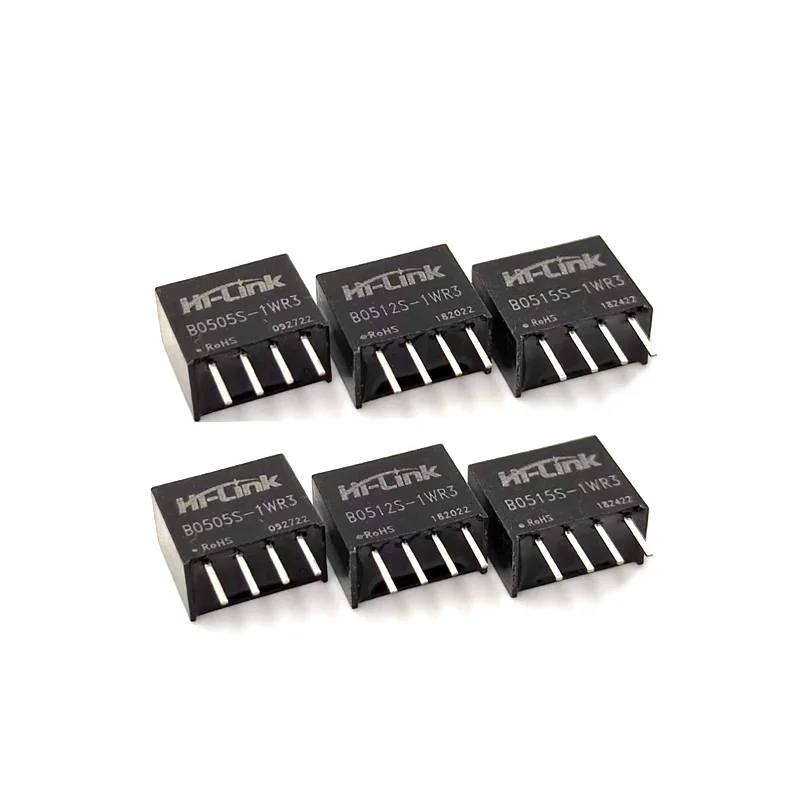 ขนาดเล็ก Hi-Link ใหม่3Pcs B0512S-1WR3 5V 84mA 1W ประสิทธิภาพ88% แยก Switching Power Supply โมดูล DC DC Transformer