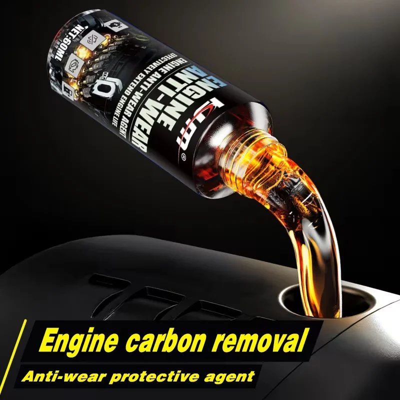 KJM 60ML Car Engine Anti-Wear Agent Carbon Removal Additive for Engine Noise Reduction Fuel Saving Power Boost