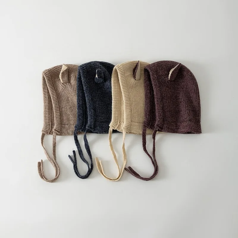 لطيف الكرتون الطفل بالاكلافا قبعة الحلو الحيوان الأذن رفرف قبعة مع حماية الرقبة الدافئة يندبروف الخريف الشتاء مجموعة ل 1-4 سنوات