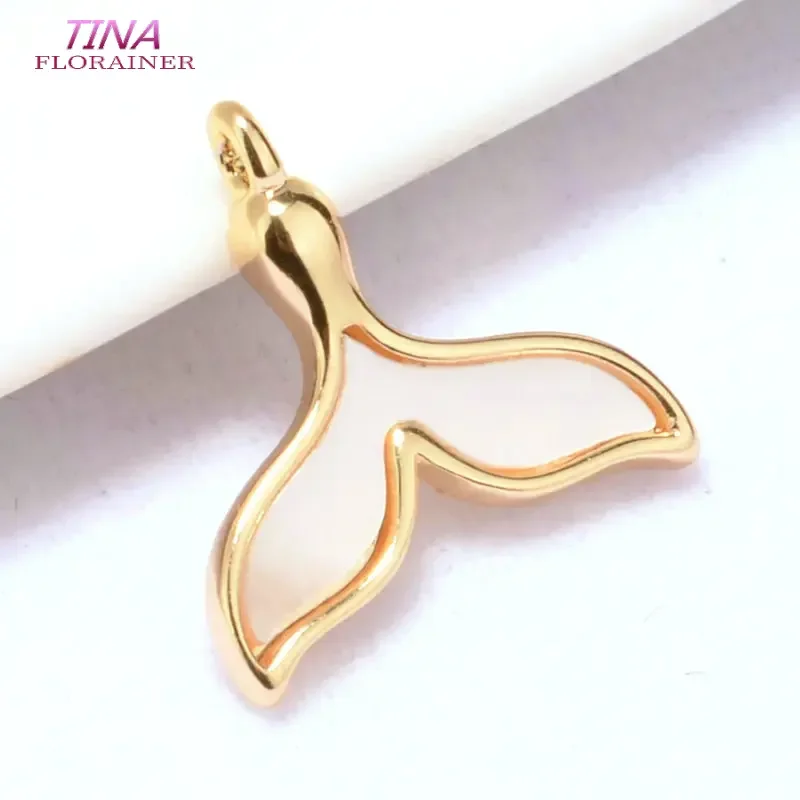 15x15MM 14K Gold Color Plated and Sheel Tail Shape Charms Pendants Jewelry Making Supplies Diy Accessories