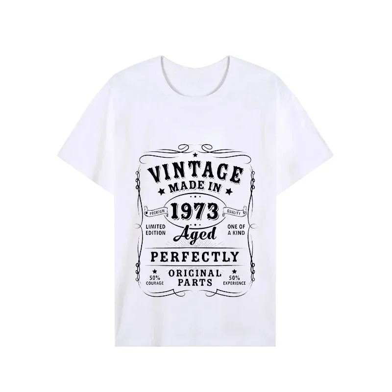 

1973 50th Birthday Tshirts T-shirt Vintage 1973 Men Short Sleeve Tops Street 1973 T Shirt For Men T Shirt Oversize Tee Shirt Man