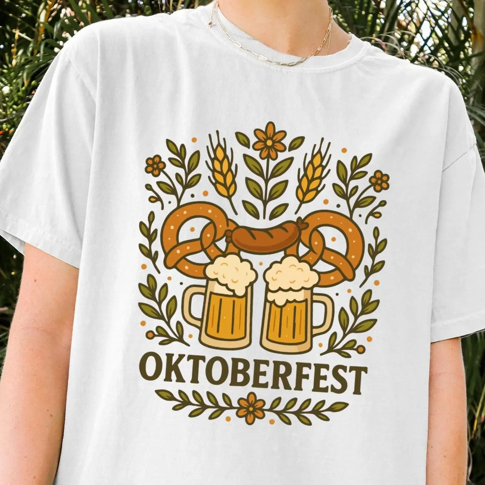 Oktoberfest Beer Pretzel T Shirt German Festival Fall Casual Funny Octoberfest for Adults vintage Washed Comfortable Unisex