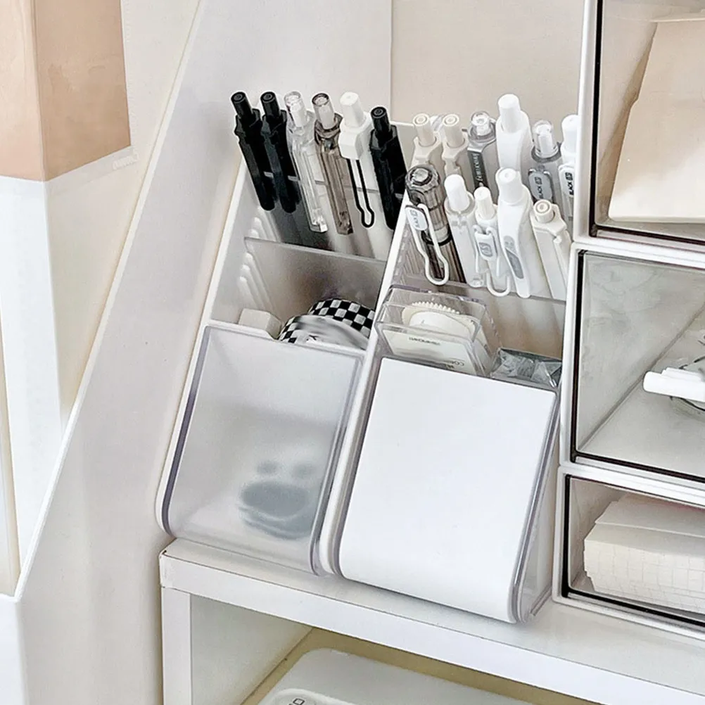 

3 Layer Transparent Pen Holder Desk Organizer for Pens Pencils Markers Makeup Brushes Stationery Storage Desktop Accessories