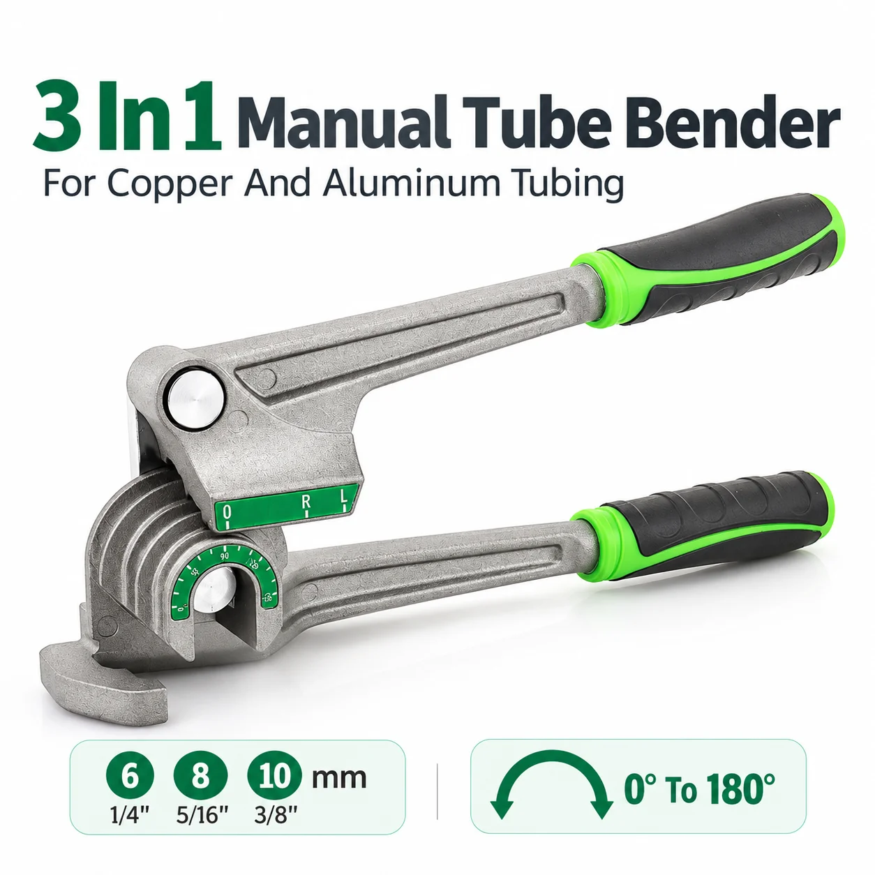 AOLIVIYA 3 In 1 Manual Tube Bender 6 8 10mm Copper Aluminum Pipe Bender 180 Degree HVAC Refrigeration Air Conditioner Tool