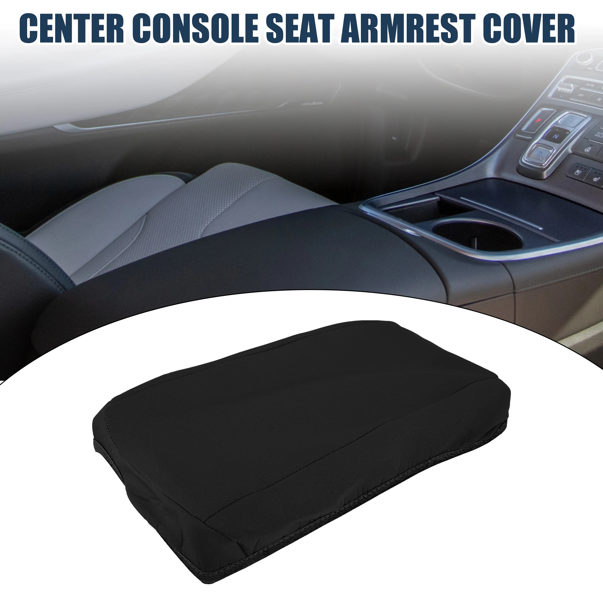 UXCELL Armrest Protector Cover Pad for Hyundai Santa Fe 19-20 Neoprene Fabric Black