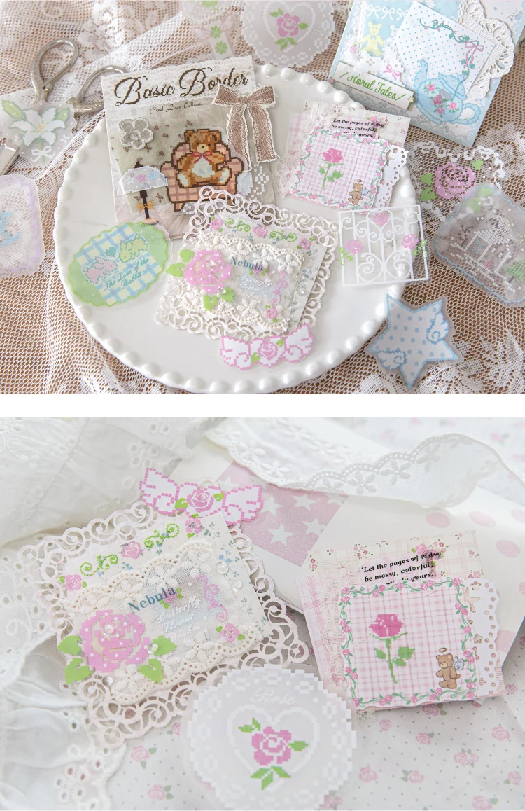 JIANQI 20 Stück Bean Shop Aufkleber-Set, dekorative Scrapbooking-Tagebuch-Album-Aufkleber, handgefertigte Junk-Journal-Zubehörteile – Detail 14