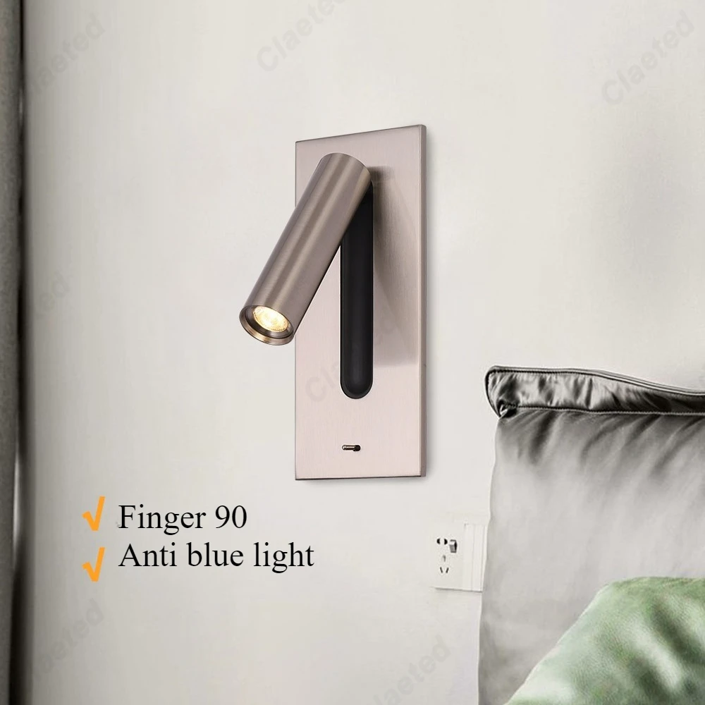 

New LED Reading Wall Lamp with Switch and Adjustable Angle Hotel Room Home Bedroom Bedside Lighting Atmosphere Lamps