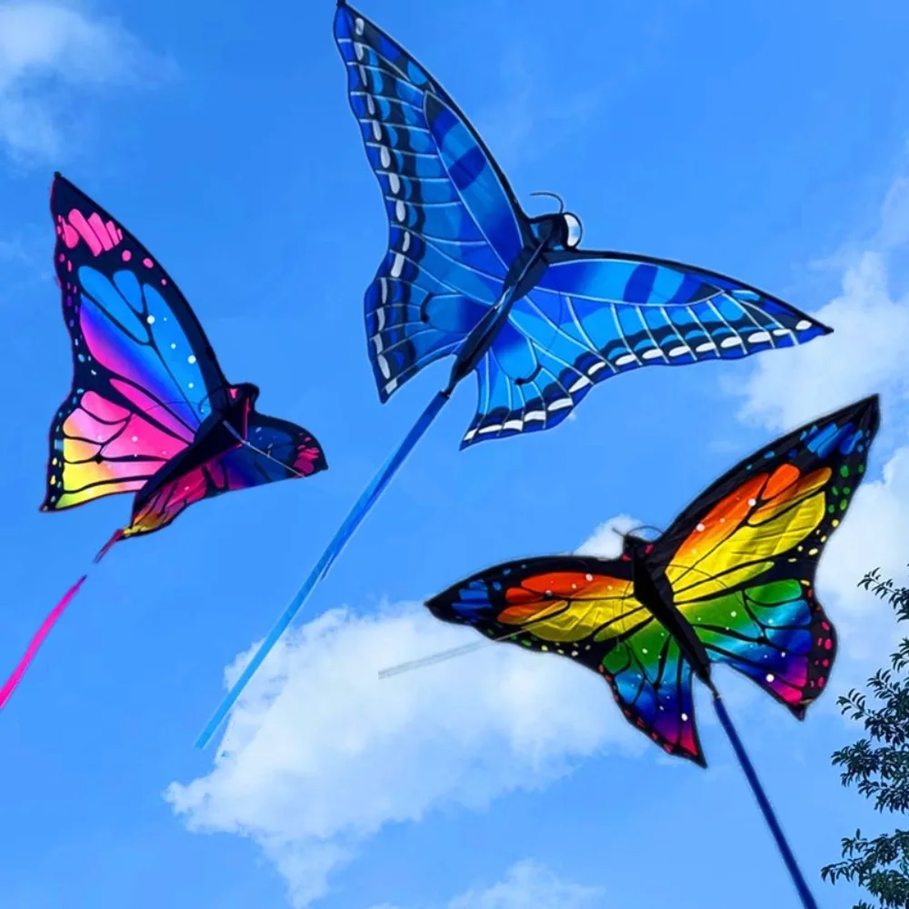 Easy to Fly Colorful Butterfly Kite Steering Good Flying Children's Kite Long Tail Beautiful Butterfly Flying Kite Kids Gift
