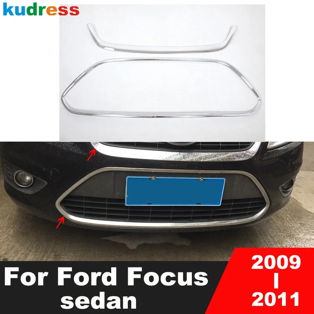 

Для Ford Focus Sedan 2009 2010 2011, хромированная передняя центральная решетка, накладка на решетку, гоночная решетка, рама, накладки, автомобильные аксессуары