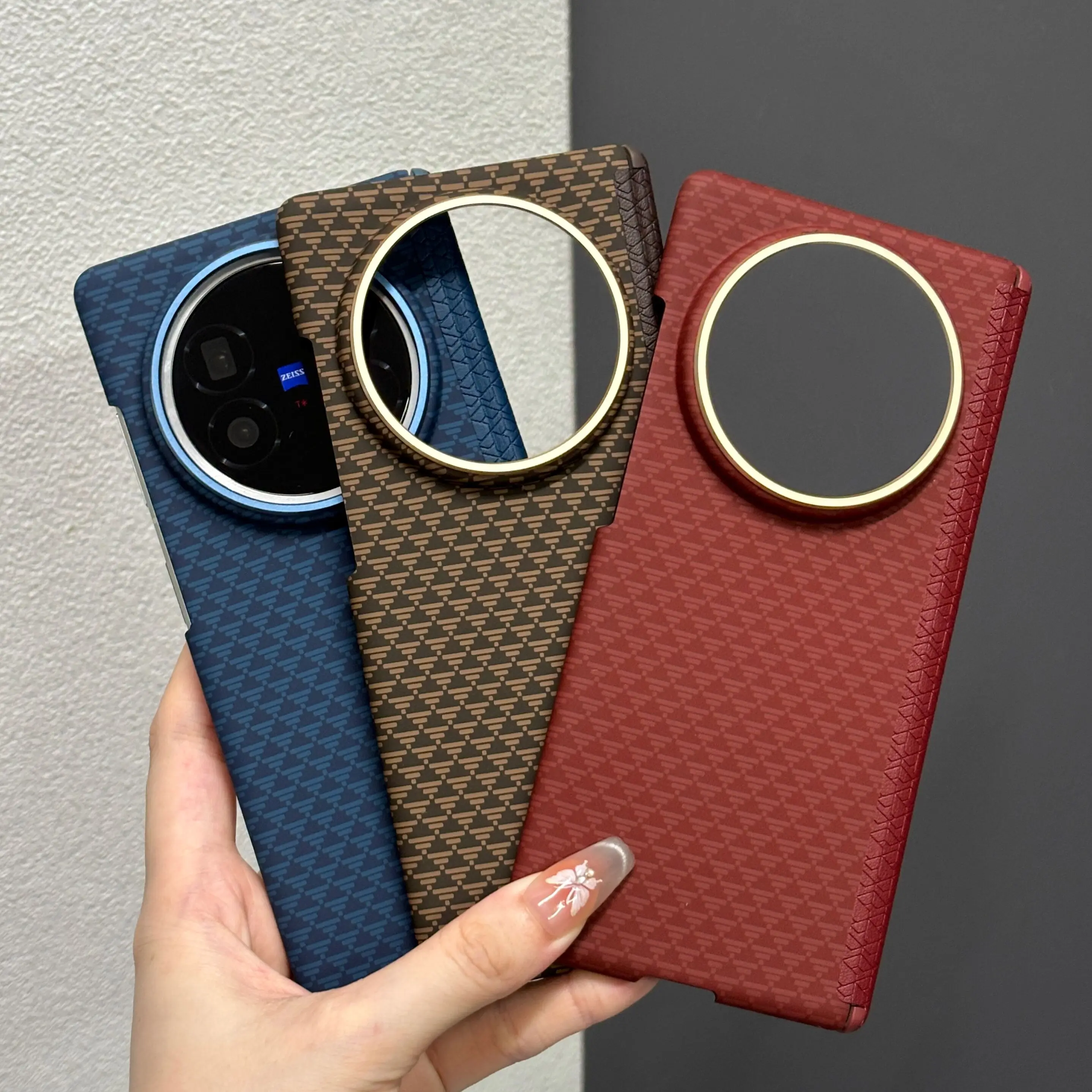 

Подходит для чехла для телефона Vivo xfold 5, защита шарниров x Fold 5, ультратонкий твердый корпус с магнитной текстурой из углеродного волокна