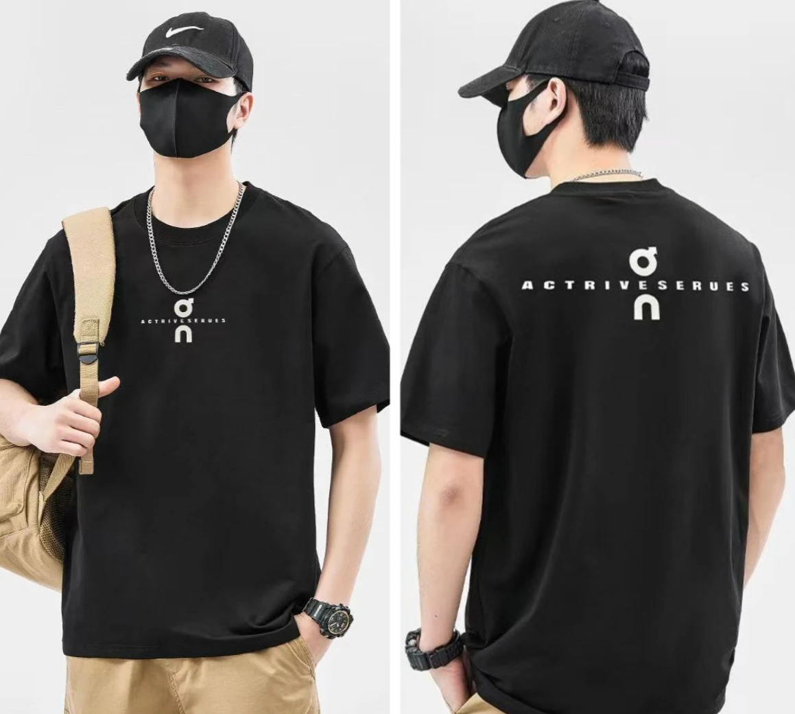 

2025 new summer half-sleeved streetwear brand's trendy ins short-sleeved T-shirt for men a stylish and high-end look Comfortable