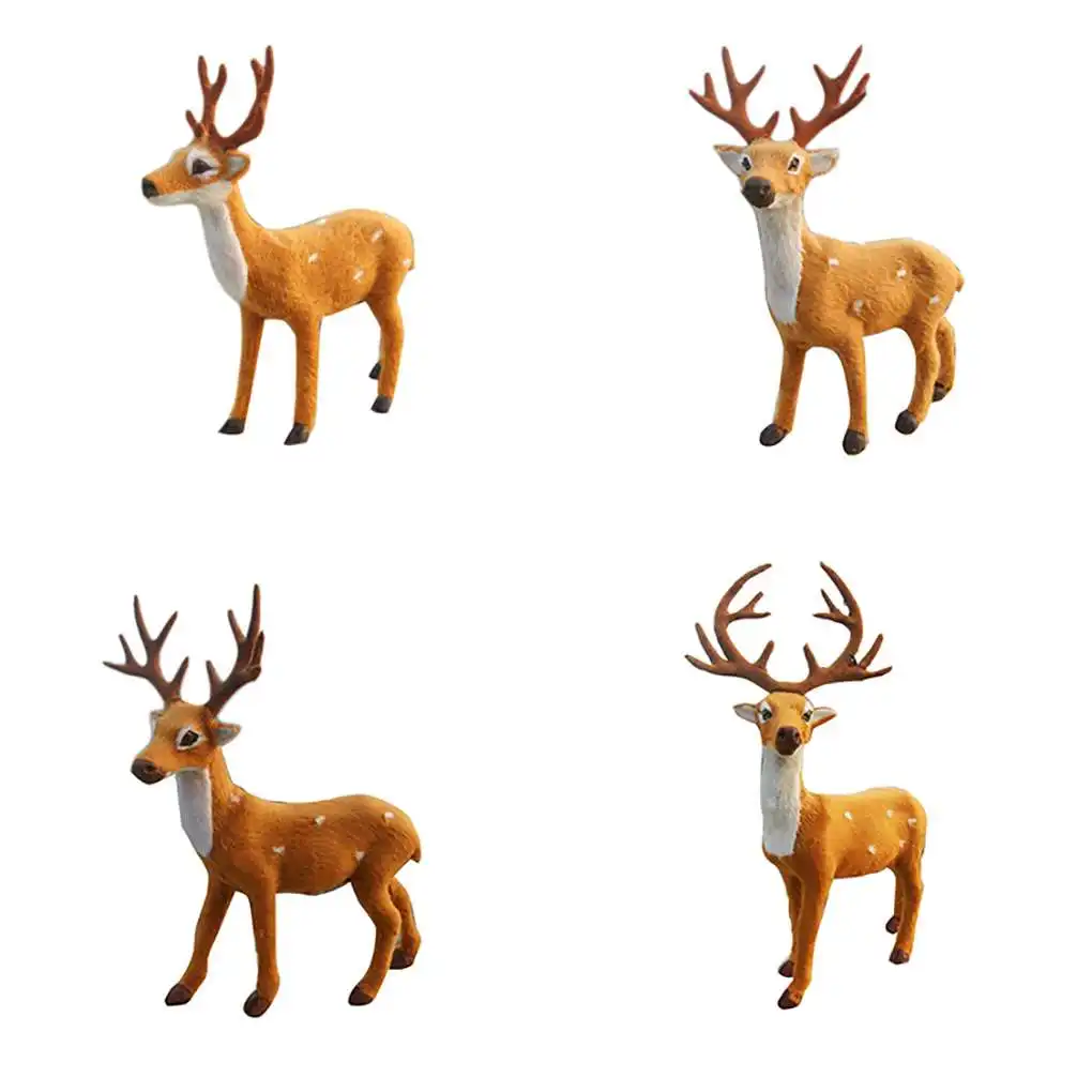 New 15/20/25/30cm Reindeer Christmas Deer Xmas Elk Plush Simulation Christmas Decorations For Home Merry Christmas New Year