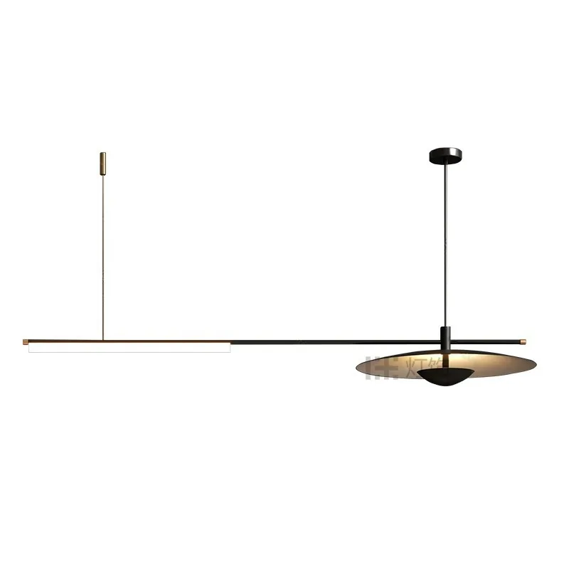 

Minimalist lines acrylic restaurant chandelier post-modern ins Nordic design personalized creative bar LED clear bar light