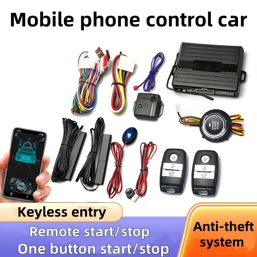 Inteligentny kluczyk samochodowy Alarm rozrusznika Bluetooth Autostart Set Auto Start Stop Push Button Keyless Entry System Skit Akcesoria