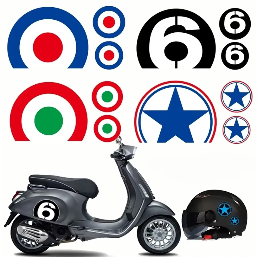 Adesivi Rotondi Reversibili Creativi 6 9 Racing, Decalcomania in Vinile Impermeabile per Casco da Scooter e Accessori per Modifiche Auto