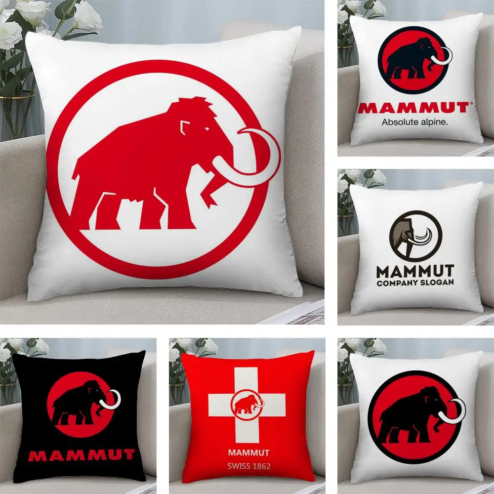 Funda de cojín con logotipo de M-MAMMUT, tela de felpa suave, funda de cojín de sofá estampada de doble cara para todas las estaciones, regalo de decoración del hogar