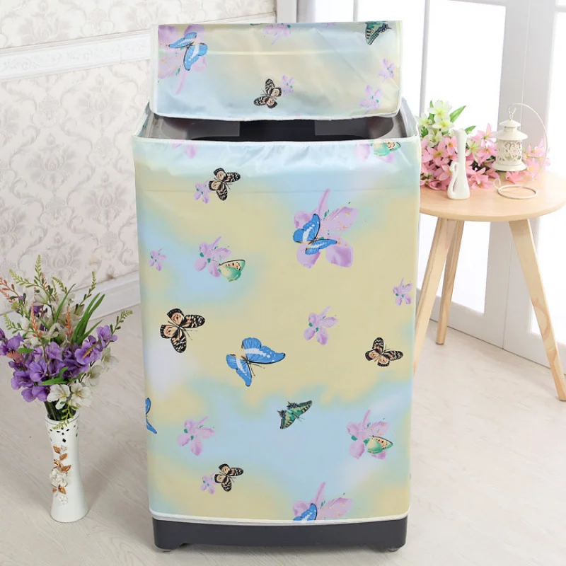 Cross-Border Wholesale Large Washing Machine Cover Satin Cloth Dustproof Automatic Roller Twin Tub Washing Machine Dust Cover