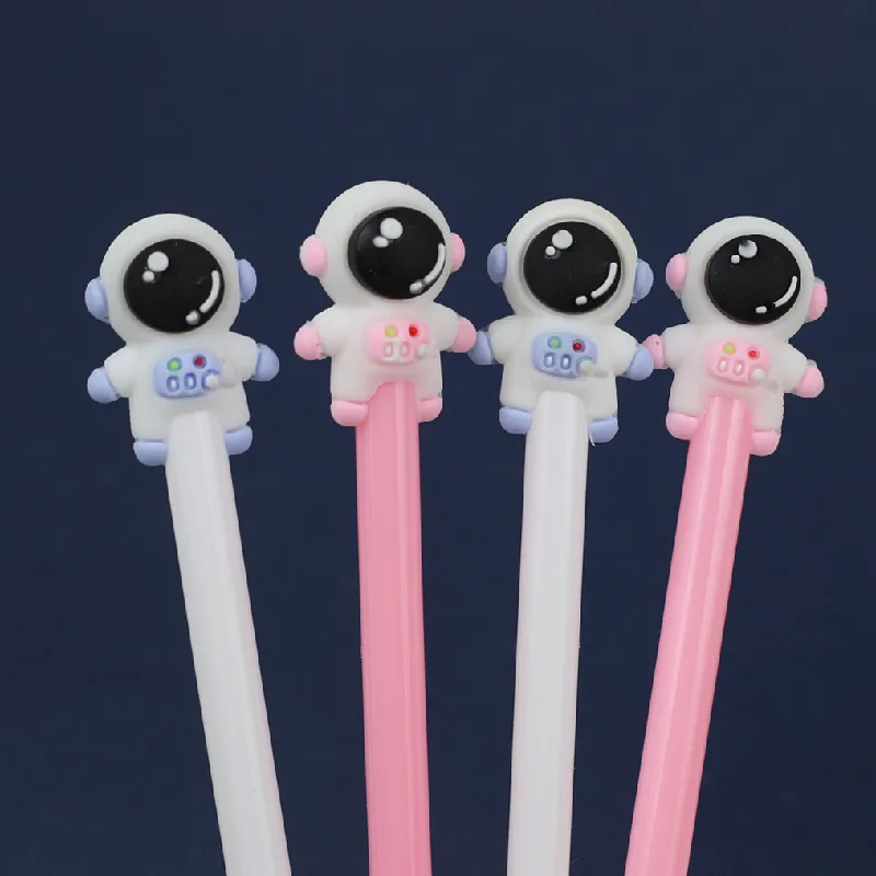 

0.5mm Kawaii Soft Rubber Cartoon Cut Astronauts Cosmonaut Gel Ink Pens Cute School Office Writing Supplies Gift Stationery Prize